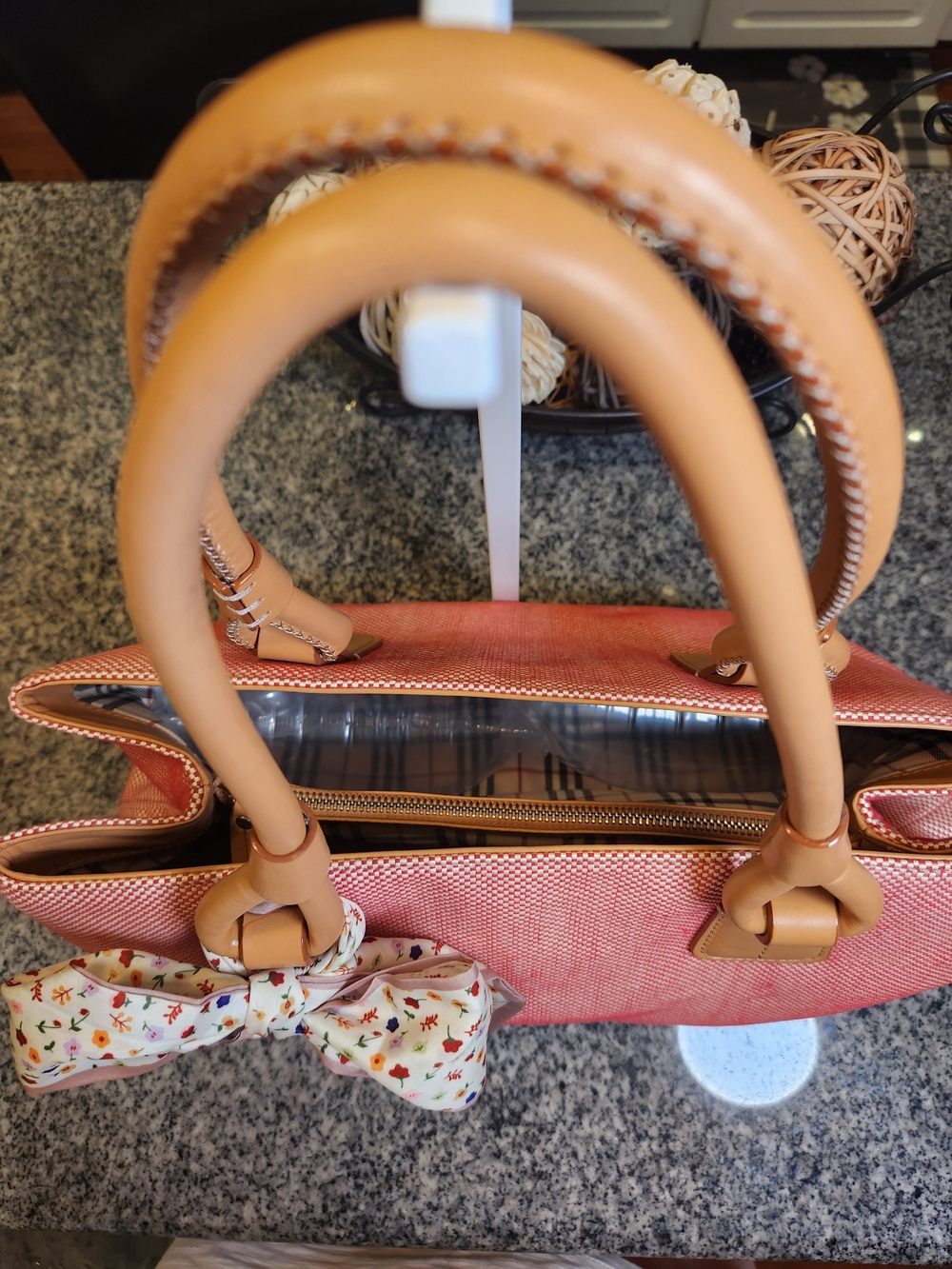 Burberry Vintage Pink Canvas Satchel/Tote Bag With COA - Picture 3 of 13